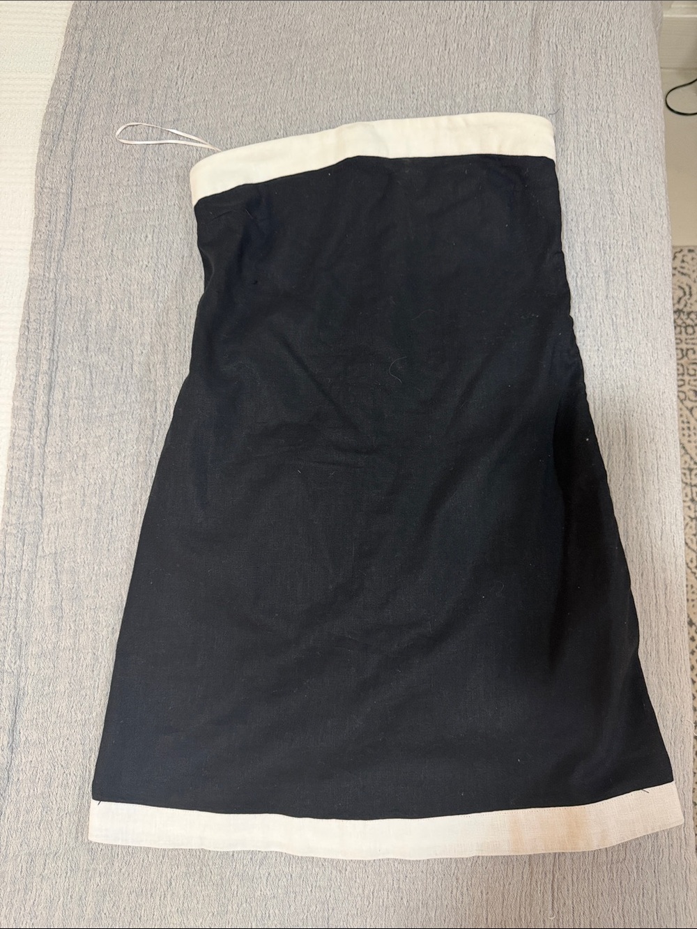 Abercrombie & Fitch Black Strapless Top with Cream Trim